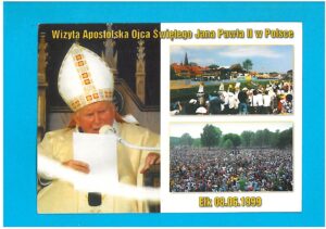 EŁK - JAN PAWEŁ II PODRÓŻ APOSTOLSKA 1999 ROK. POCZTÓWKA WIELOWIDOKOWA LATA 2000 WYD. GRANICZKOWSKA