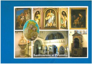 BRUŚNIK SANKTUARIUM POCZTÓWKA WIELOWIDOKOWA LATA 2000